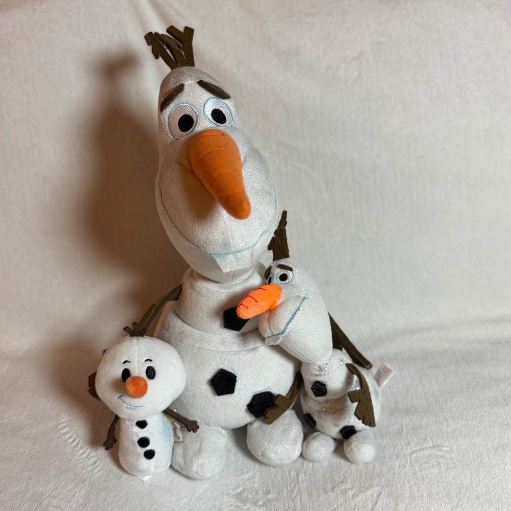 Disney Frozen Olaf Snowman Plush Lot of 3, Ty Sparkle, Ty, Hallmark Itty Bitty
